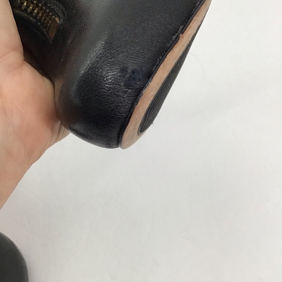 Diane Von Furstenberg Camilla Zipper Leather Booties Black Career Size 7.5 - Picture 9 of 12